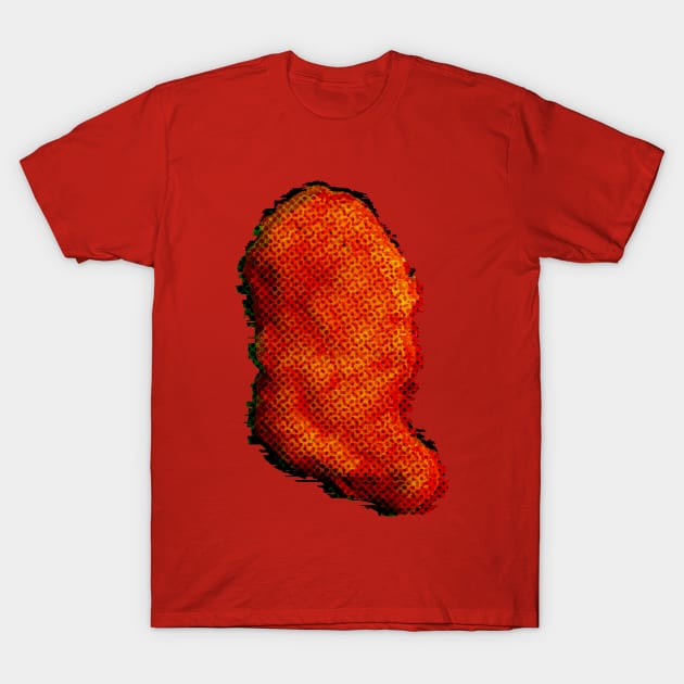 Chicken Nugget Boot Snack Glitch T-Shirt by SABREart